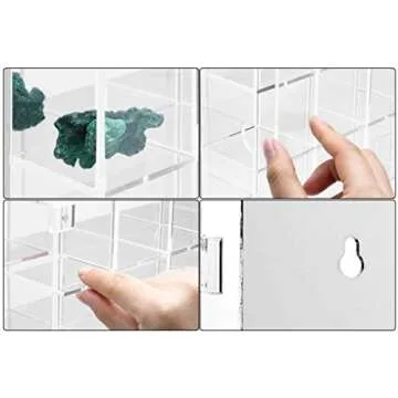 Adjustable Rock Display Case for Collectibles - Mirrored Acrylic