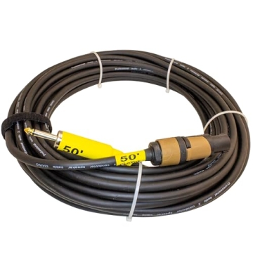 PloYnk Professional Audio Speaker Cable - 12 Gauge (50 ft, Speakon to 1/4")
