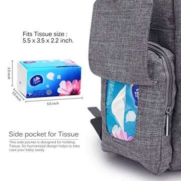 CoolBELL Diaper Backpack With Insulated Pockets/Large Size Water-resistant Bag/Multi-functional Travel Knapsack Include Pad (Grey)