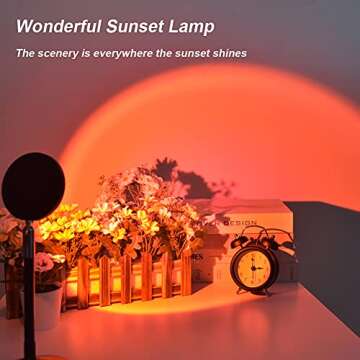 HYODREAM Sunset Projection Light LED Wall Light Remote Control 16 Colors Atmosphere Lamp 180 Degree Rotation USB Charging Visual Ambient Warm or Rainbow Light for Photography/Kids Room Nightlight