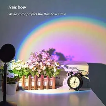 HYODREAM Sunset Projection Light LED Wall Light Remote Control 16 Colors Atmosphere Lamp 180 Degree Rotation USB Charging Visual Ambient Warm or Rainbow Light for Photography/Kids Room Nightlight