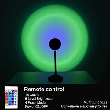 HYODREAM Sunset Projection Light LED Wall Light Remote Control 16 Colors Atmosphere Lamp 180 Degree Rotation USB Charging Visual Ambient Warm or Rainbow Light for Photography/Kids Room Nightlight