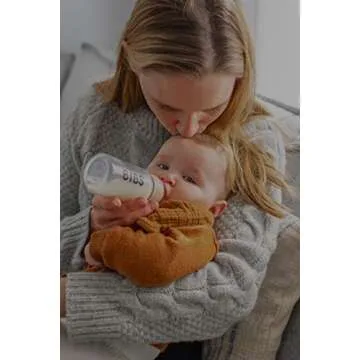 BIBS Baby Glass Bottle. Anti-Colic. Round Natural Rubber Latex Nipple. Supports Natural Breastfeeding, Complete Set - 225 ml, Woodchuck