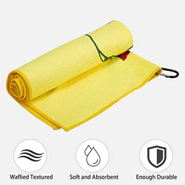NUMJAW Masters Tournament Golf Towel with Carabiner,Microfiber Golf Towels for Golf Bags,Funny Golf Gifts for Men Women