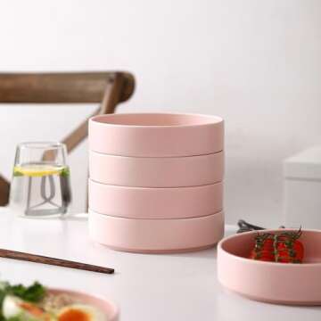 Stone lain Stella Pasta Bowl 6-Piece Set, Round, Porcelain, Blush, 6 Pasta Bowls