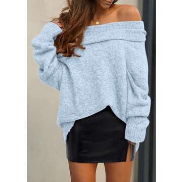 Stylish Women’s Off The Shoulder Pullover Sweater Online