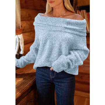 Stylish Women’s Off The Shoulder Pullover Sweater Online
