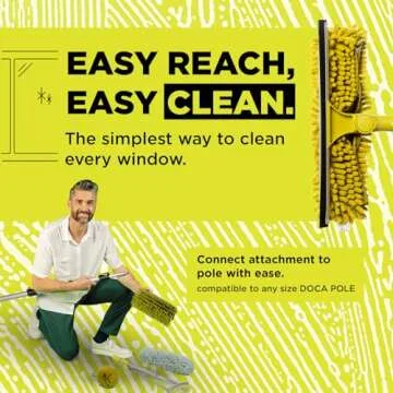 DOCA Telescoping Pole 7-30 Ft - Extension Pole for Cleaning, Feather Duster, Window Washing Kit, Paint Roller, Window Squeegee - High Reach Extendable Kit for Indoor & Outdoor - Squeegee Dual Plane
