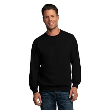 Fruit Of The Loom Men's Eversoft Fleece Crewneck Sweatshirt - Black, XL