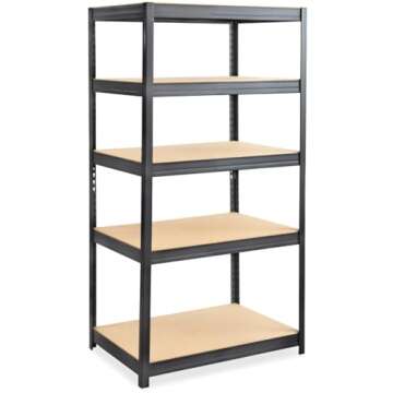 Safco Heavy-Duty Boltless Steel Shelving Unit for Home and Garage, Adjustable Shelves, 850 lb Per Shelf Capacity, 36” x 24” x 72”