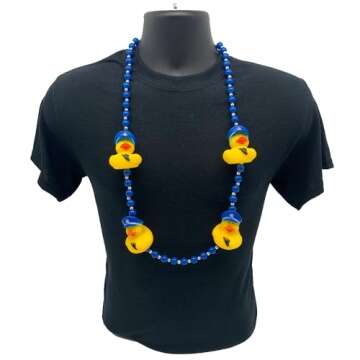 Mardi Gras Spot 42" Policeman Rubber Duck with Festive Beads