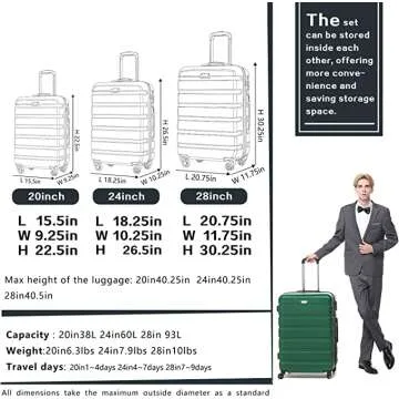 Lightweight Hardshell Luggage Suitcase by Coolife