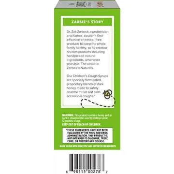 Zarbee's Children's Cough Syrup + Mucus Daytime, Cherry 4oz