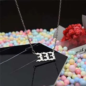 HUTINICE Angel Number Necklace, 333 Necklace Silver Dainty Choker Lucky Numbers Pendant Numerology Minimalist Women Jewelry (333-Silver)