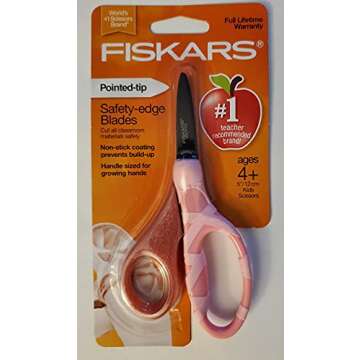 Fiskars 5" Pointed-Tip Scissors for Kids 4-7 - Scissors for School or Crafting - Back to School Supplies - Pink