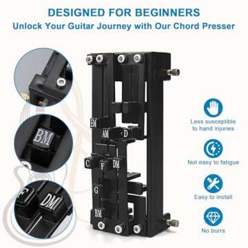 FormiPow Guitar Chord Presser - Beginner-Friendly Tool with Chords, Capo & Picks