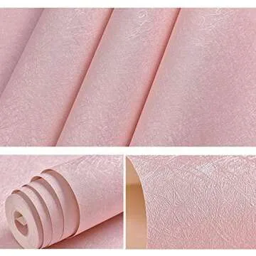 Cohoo Home Silk Pink Wallpaper Peel and Stick Contact Paper Pink Textured Silk Wallpaper for Bedroom Self Adhesive Removable Wall Sticker Paper Girls Room Drawer Liner Waterproof 15.7inW 118inL