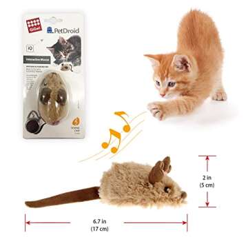 Gigwi Interactive Cat Toy Mouse, Moving Automatic Cat Toys Mice Electronic with Furry Tail, Automati...
