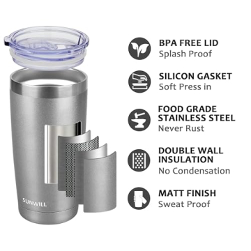 Durable SUNWILL 20oz Vacuum Insulated Tumbler