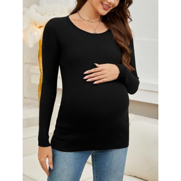 Stylish WANTROY Maternity Long Sleeve Tunic Tops