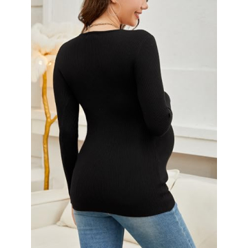 Stylish WANTROY Maternity Long Sleeve Tunic Tops