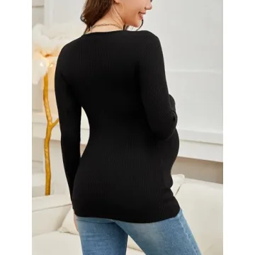 Stylish WANTROY Maternity Long Sleeve Tunic Tops