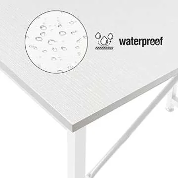 Lufeiya White Computer Desk for Bedroom - 40 inch Simple Modern Study Table Kid Girls Student Home Office Writing Desk, White