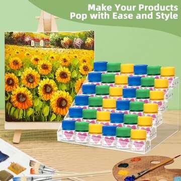 Umirokin Nail Polish Organizer, 6 Tiers Acrylic Paint Rack, Clear Display Holder Storage for Ink Gel...