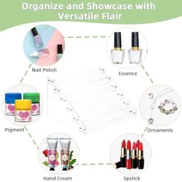 Umirokin Nail Polish Organizer, 6 Tiers Acrylic Paint Rack, Clear Display Holder Storage for Ink Gel Nail Polish Sunglasses Essential Oil Holds up to 54-72 Bottles