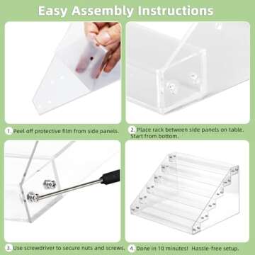 Umirokin Nail Polish Organizer, 6 Tiers Acrylic Paint Rack, Clear Display Holder Storage for Ink Gel Nail Polish Sunglasses Essential Oil Holds up to 54-72 Bottles