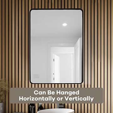 Matte Black Bathroom Mirror 22x28 for Stylish Decor