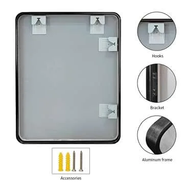 Matte Black Bathroom Mirror 22x28 for Stylish Decor
