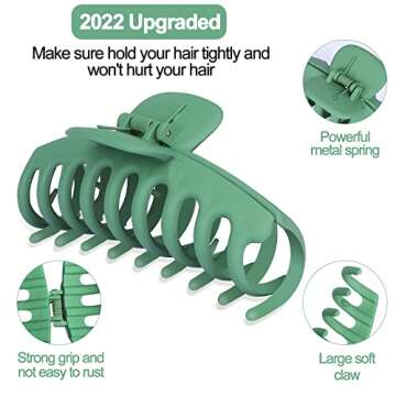 AiPretty Hair Clips, Fashion Big Hair Claw Clips, 4.33 Inch Nonslip Large Claw Hair Clips for Women ...