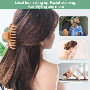 AiPretty Hair Clips, Fashion Big Hair Claw Clips, 4.33 Inch Nonslip Large Claw Hair Clips for Women and Girls Thick Hair, Strong Hold Hair Clips for Thin Hair, 4 Colorful Banana Hair Accessories (4 Pcs)