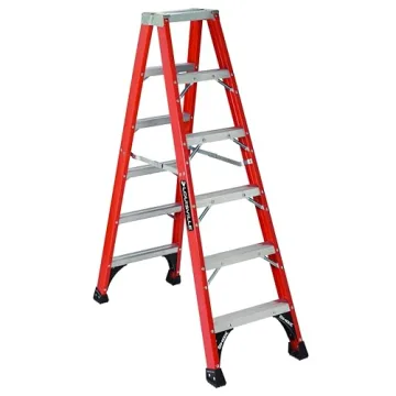 Louisville Ladder 6-Foot Fiberglass Twin Front Step Ladder - Strong & Safe