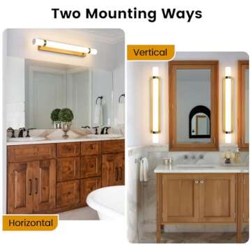 Epinl Bathroom Light Fixtures 32in Gold Bathroom Lighting Fixtures Over Mirror, 30W Dimmable LED Bathroom Vanity Light for Bathroom Bedside Hallway Living Room (Warm White 3000K)