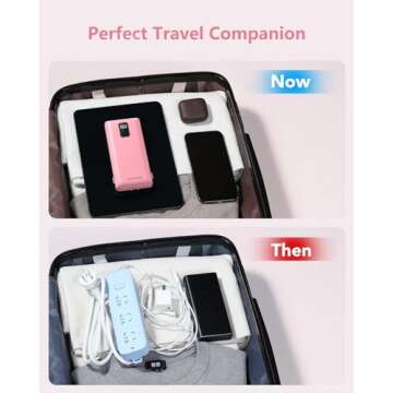 Charmast Portable Charger with Built-in Cables & Wall Plug, 10000mAh Portable Power Bank, External Battery Pack Travel Essentials Compatible with iPhone 16/15/14/13, Samsung, iPad etc