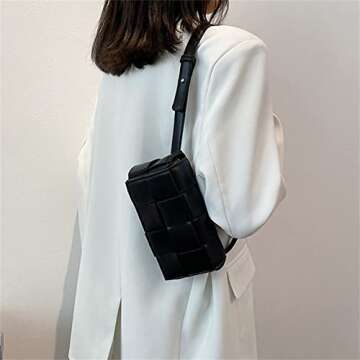 Gimue Woven Purse Crossbody - Y2K Women's Small Square Bag