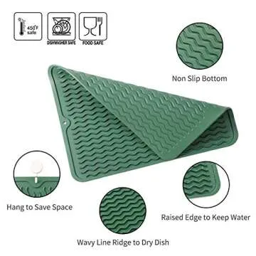 MicoYang Silicone Dish Drying Mat for Kitchen Use