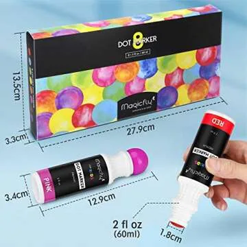 Magicfly Bingo Daubers, Washable Dot Markers, 8 Colors Non-Toxic Paint Daubers, Water-Based Dauber Markers