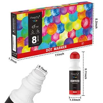 Magicfly Bingo Daubers, Washable Dot Markers, 8 Colors Non-Toxic Paint Daubers, Water-Based Dauber Markers