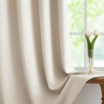 WEST LAKE Natural Window Curtain Panels - Elegant Grommet Drapes for Light Control and Privacy