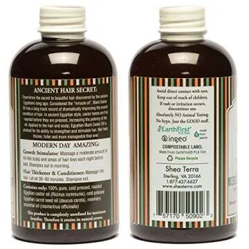 Shea Terra Organics 100% Pure Egyptian Black Castor Extra Virgin Oil – Rosemary Carrot Seed | All-...