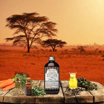 Shea Terra Organics 100 Percent Pure Egyptian Black Castor Extra Virgin Oil – Rosemary Carrot Seed| All-Natural Strengthening and Conditioning Hair Oil for Healthy Hair Growth and Scalp– 8 oz