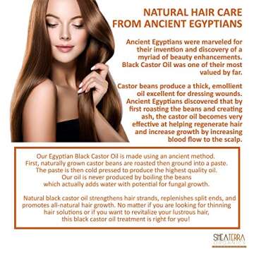 Shea Terra Organics 100 Percent Pure Egyptian Black Castor Extra Virgin Oil – Rosemary Carrot Seed| All-Natural Strengthening and Conditioning Hair Oil for Healthy Hair Growth and Scalp– 8 oz