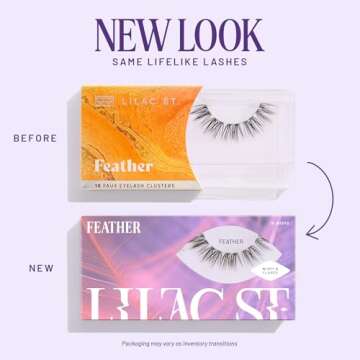 Lilac St Feather Lashes - Fluffy Volume for Natural Cat-Eye Effect - Reusable