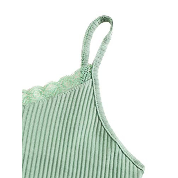 Shop Verdusa Lace Spaghetti Strap Cami Top in Light Green