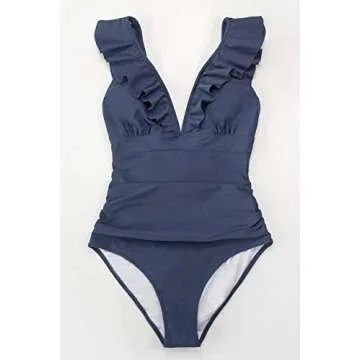 Stylish Ruffle V Neck Lace Up Women's Swimwear