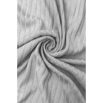 MANBEIYA Women Pajama Sets Button Up Soft Knitted Long Sleeve Sleepwear Pjs Lounge Sets Nightwear(Large,Light Grey)