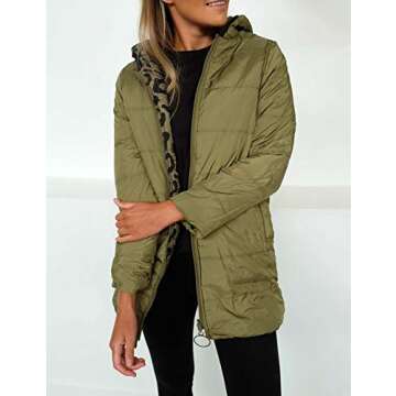 Rainlin Reversible Cheetah Zip Jacket for Women